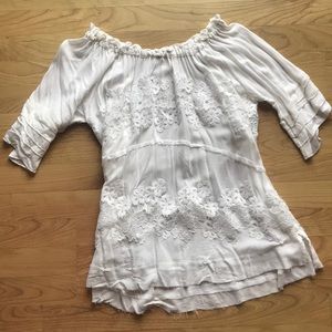 White off the shoulder boho top